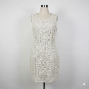 YOANA BARACHI crotchet Ivory Dress With Removable Lining, Size 2